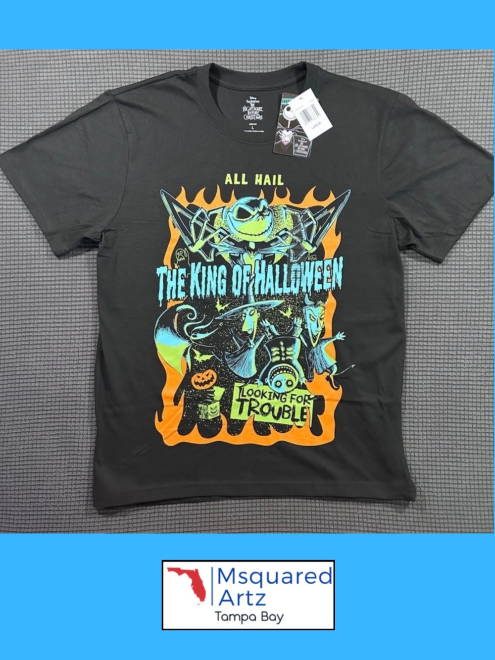 Disney Nightmare Before Christmas Jack Skellington Halloween T Shirt Large NWT